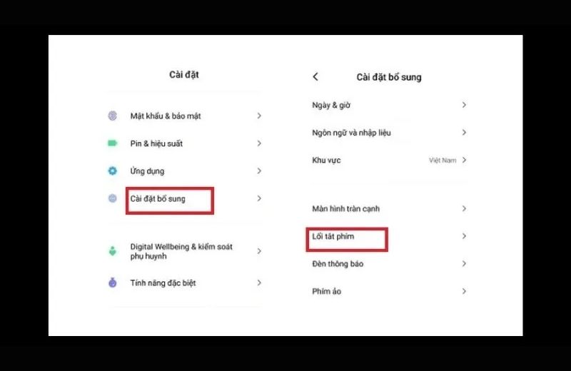 chia đôi màn hình xiaomi lối tắt phím