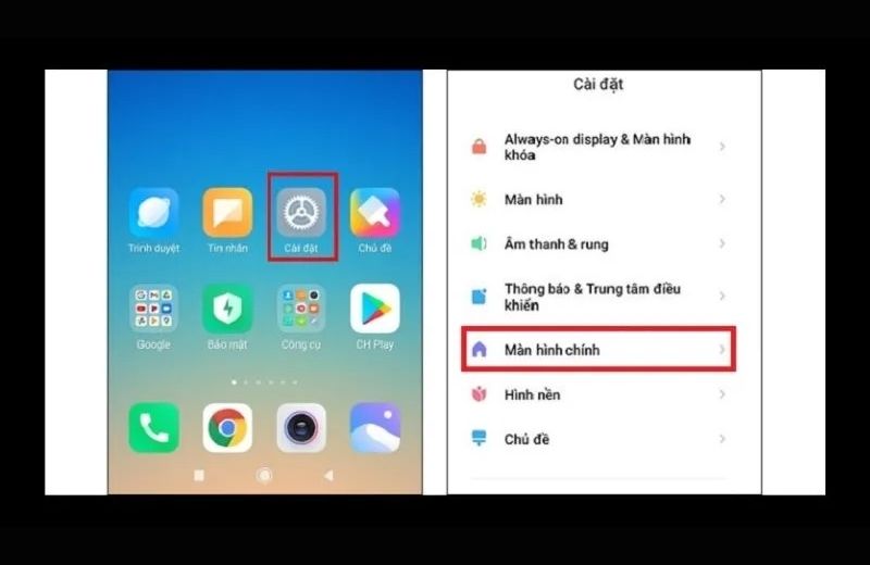 chia đôi màn hình xiaomi từ cài đặt