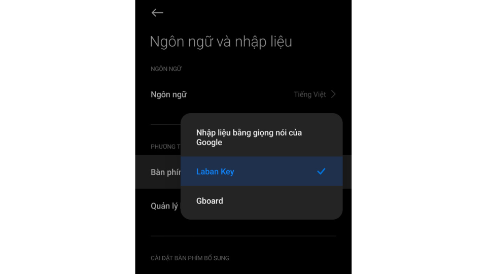 đổi phương thức nhập cho xiaomi