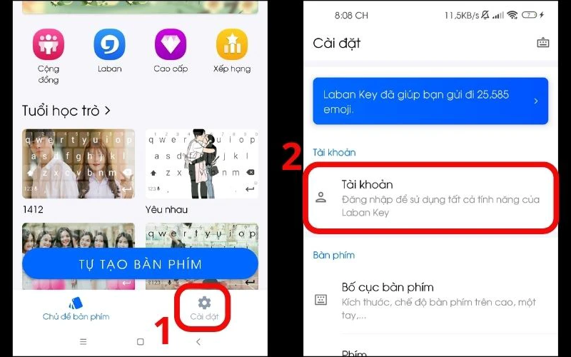 kiểu gõ tiếng việt trên xiaomi laban key
