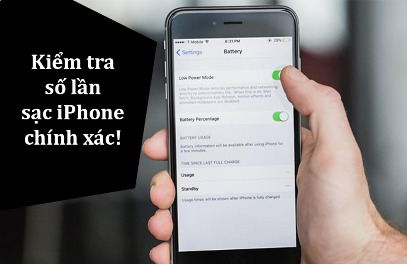 kiểm tra số lần sạc pin iPhone