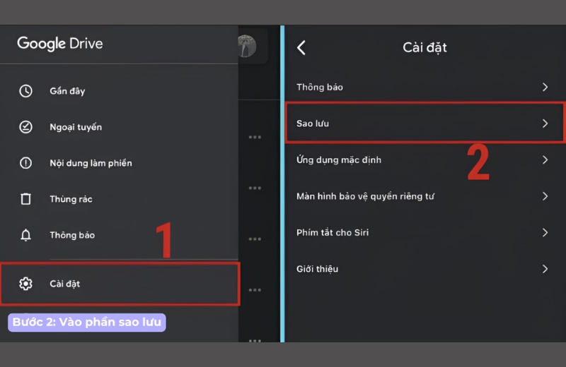 cài đặt và sao lưu dữ liệu trên google drive 