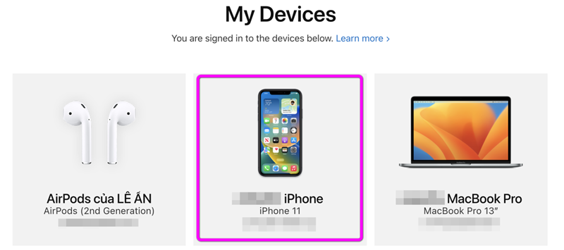 kiểm tra thời hạn bảo hành trong phần My Devices