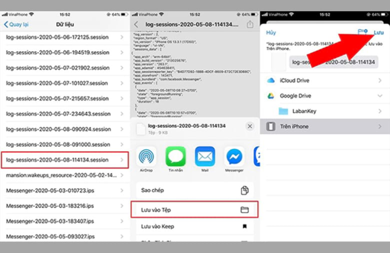 chọn mục log aggregated