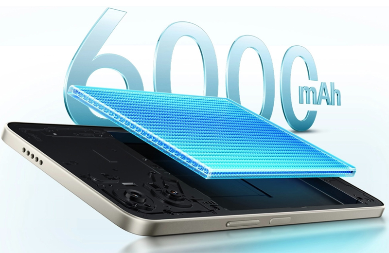 dung lượng pin ấn tượng lên đến 6.000 mAh