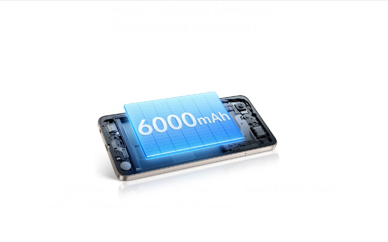 Pin khủng 6000mAh, sạc 15W