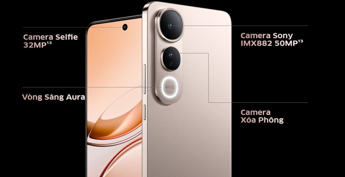 Vivo V50 Lite 4G có cụm camera kép chất lượng