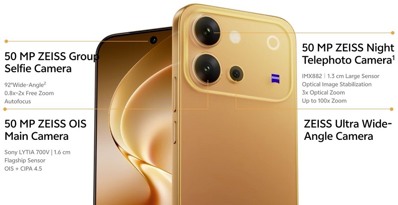 Vivo V80 có 3 camera sau