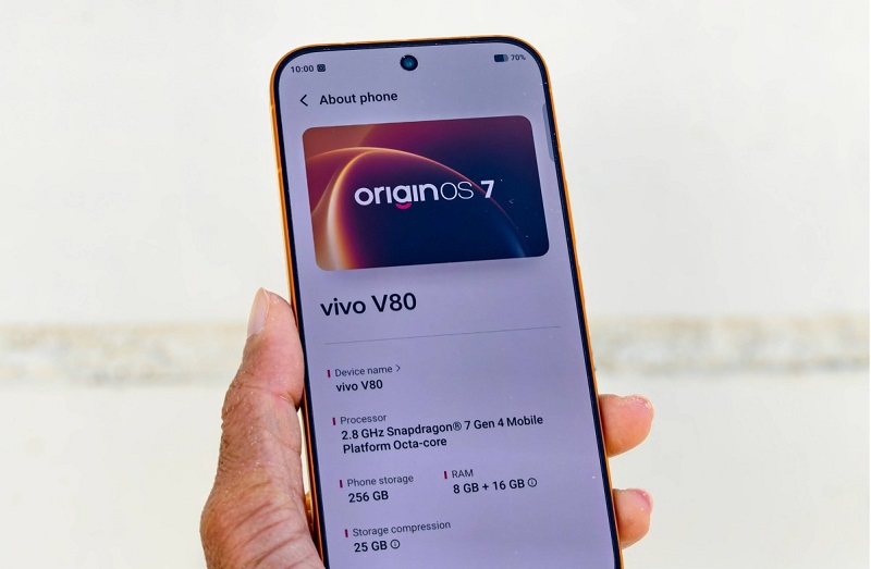 Vivo V80 chạy giao diện OriginOS 7 mượt mà