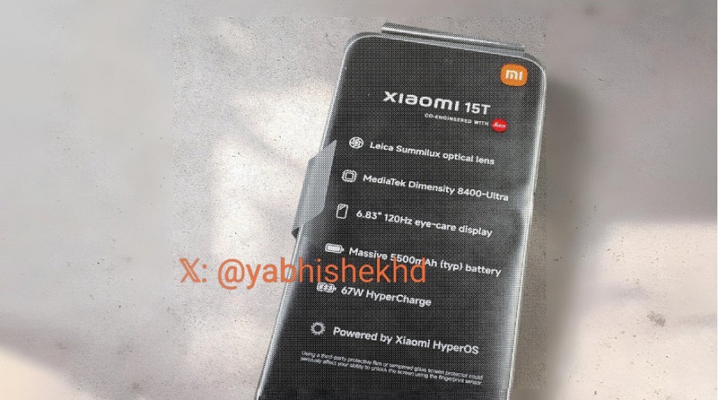 Xiaomi 15T được trang bị MediaTek Dimensity 8400-Ultra