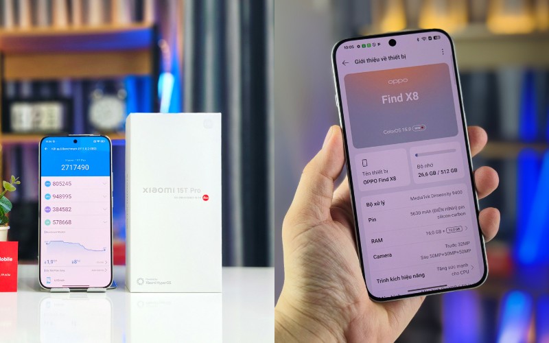 Về hiệu năng: Xiaomi 15T Pro nhỉnh hơn với chip Dimensity 9400+