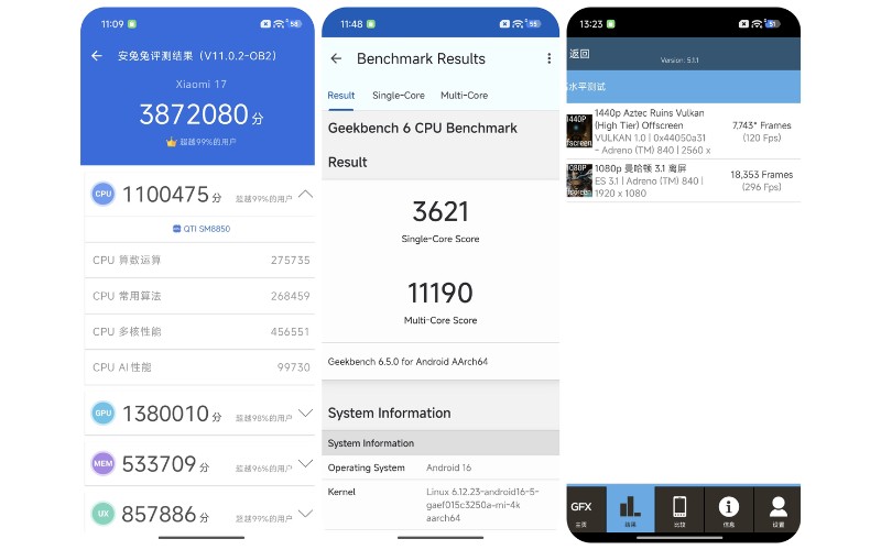 toàn bộ thông tin cấu hình xiaomi 17