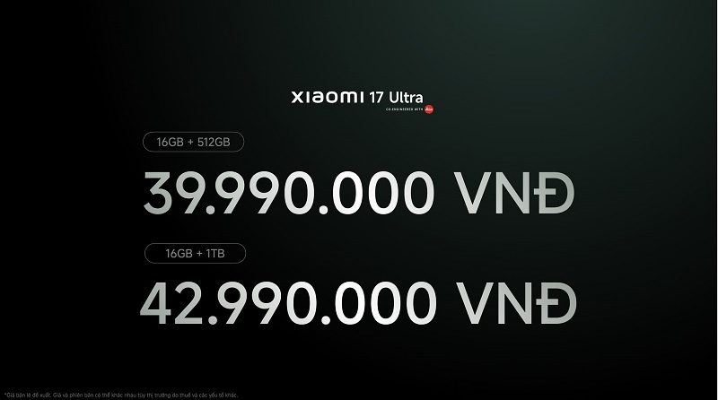 giá bán Xiaomi 17 Ultra chính thức