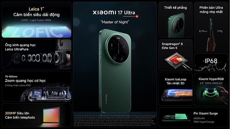 Tính năng chính của Xiaomi 17 Ultra 