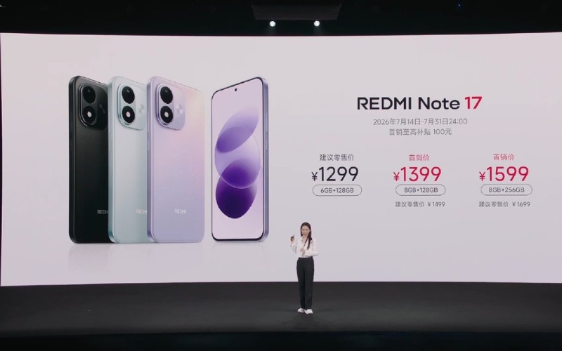 Xiaomi Redmi Note 17 256GB ra mắt