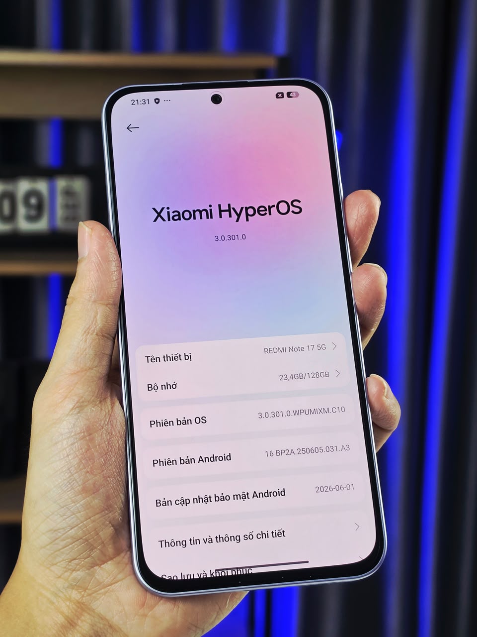 Xiaomi Redmi Note 17 5G được cài sẵn HyperOS 3