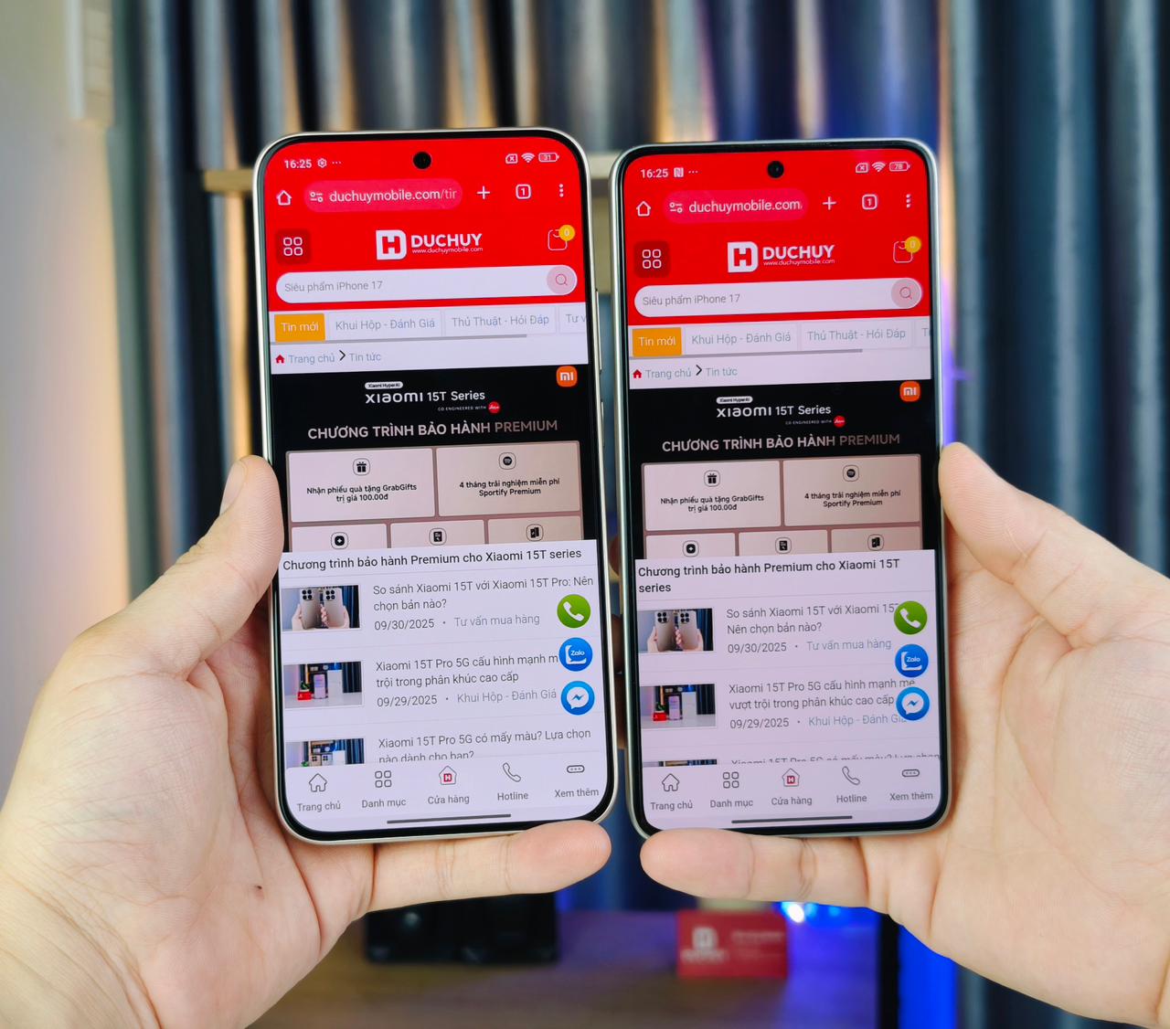 So sánh màn hình Xiaomi 15T với Xiaomi 14T