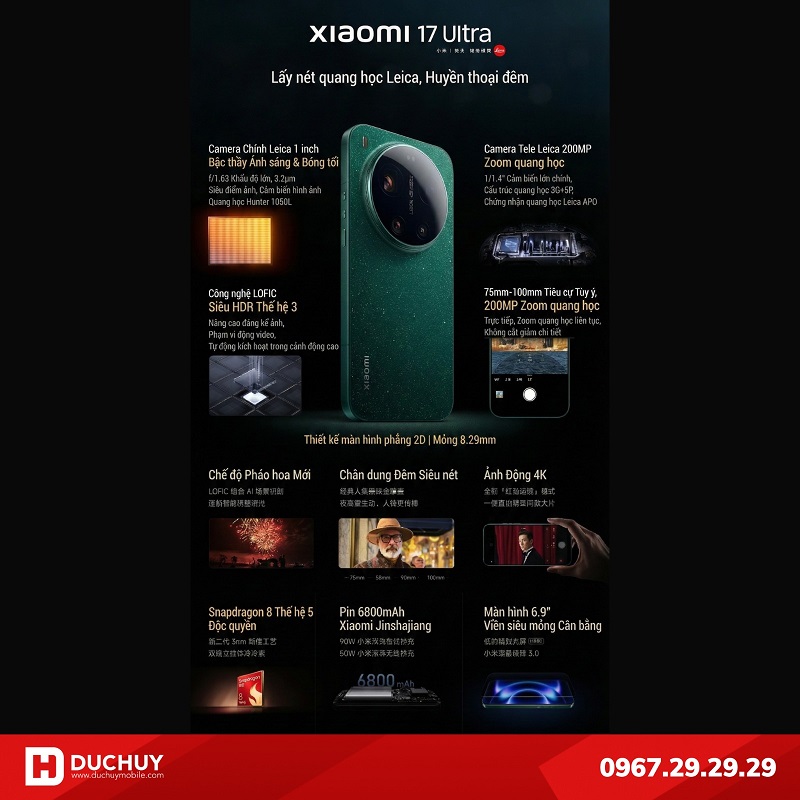 Các tính năng nổi bật của Xiaomi 17 Ultra
