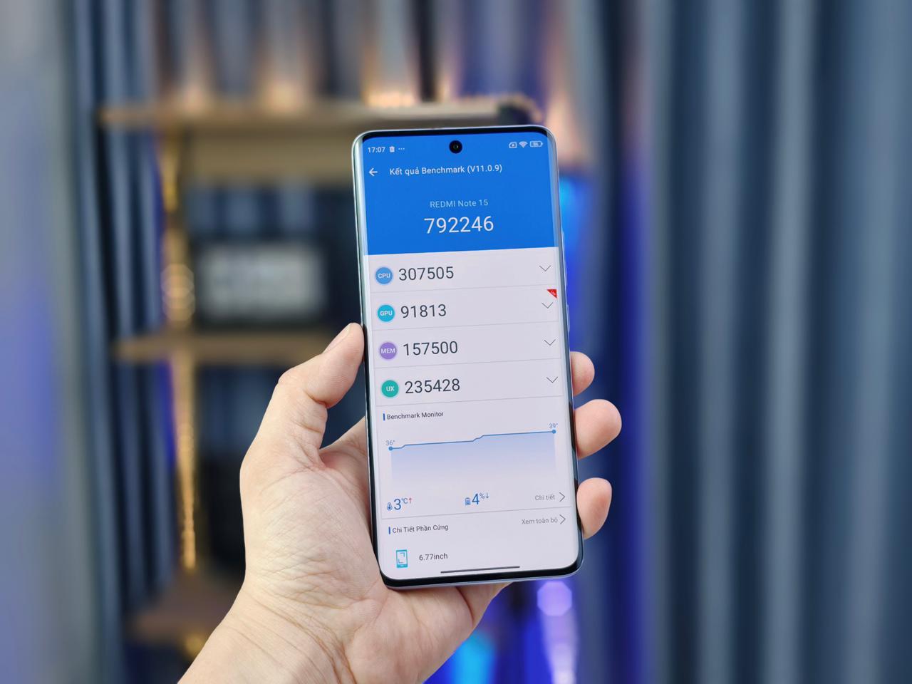 Điểm Antutu của Xiaomi Redmi Note 15 5G