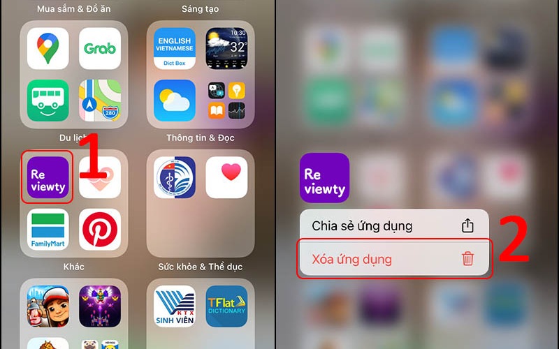 Xóa và cài đặt lại ứng dụng