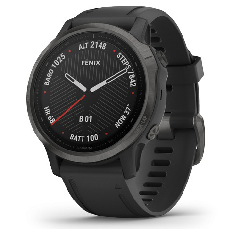Đồng Hồ Thông Minh Garmin fenix 6S Sapphire (Xám carbon DLC - Dây Đen)