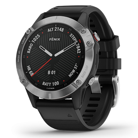 Đồng Hồ Thông Minh Garmin fenix 6 GPS (Bạc - Dây Đen)