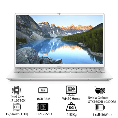 Laptop Dell Inspiron 7501 X3MRY1 (i7 10750H/8GB RAM/ 512GB SSD/GTX1650Ti 4G/ 15.6 inch FHD/Win 10/Bạc)