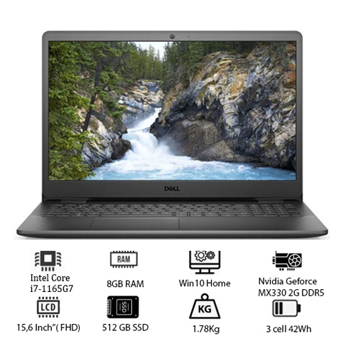 Laptop Dell Vostro 3500 (7G3982) (i7 1165G7/8GB RAM/512GB SSD/MX330 2G/15.6 inch FHD/Win10/Đen)
