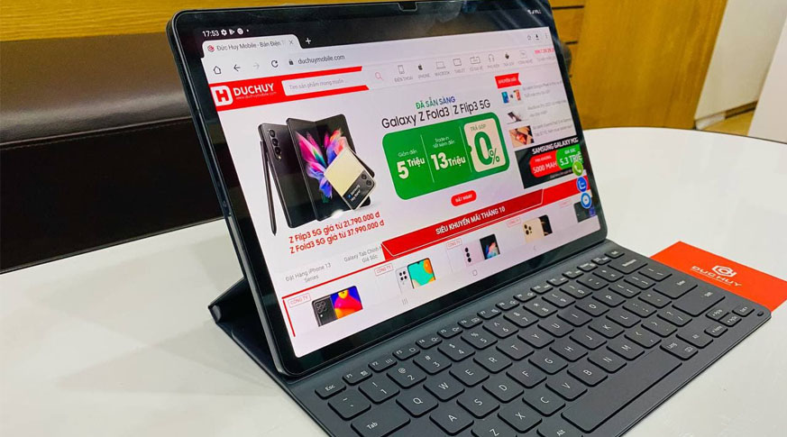 Bao Da Bàn Phím Book Cover KeyBoard Slim Samsung Galaxy Tab S7 FE (Chính Hãng)