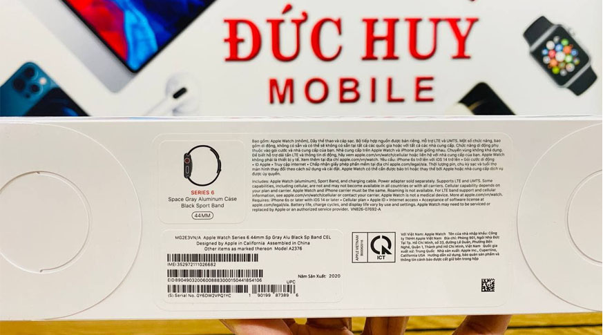 Apple Watch Series 6 44mm (GPS + 4G) Viền Nhôm Dây Cao Su Chính Hãng VN/A