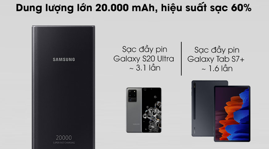 Pin sạc dự phòng Samsung 20000mAh 25W EB P5300x Chính Hãng
