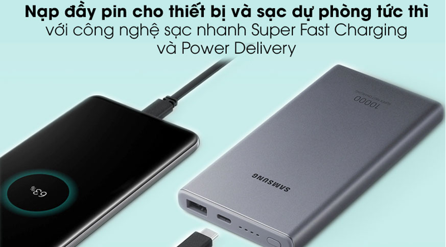 Pin sạc dự phòng Samsung 10.000 mAh Type C PD EB-P3300 Chính Hãng