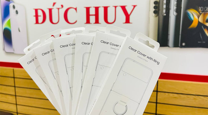 Ốp Lưng Samsung Galaxy Z Flip4 5G Clear Cover With Ring Chính Hãng