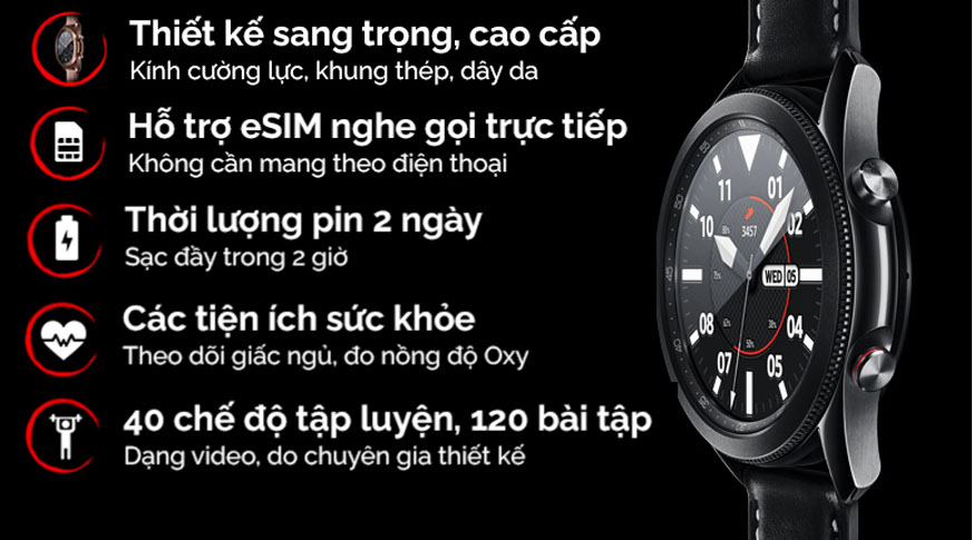 Samsung Galaxy Watch 3 LTE 45mm tính năng