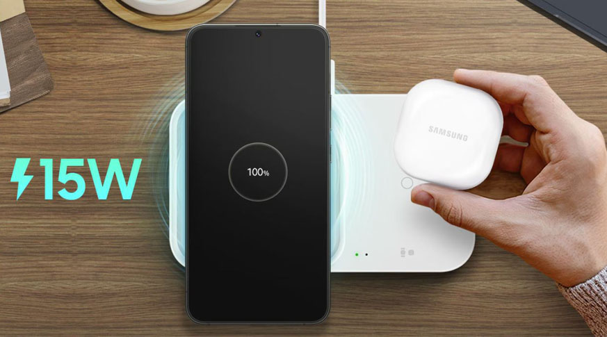Sạc không dây Samsung Wireless Charger Duo 15W Chính Hãng