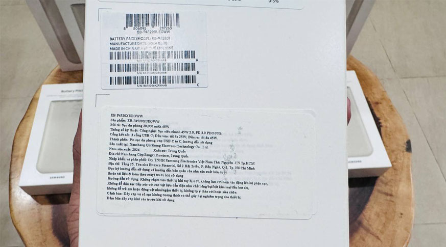 Pin sạc dự phòng Samsung 10.000 mAh 25W Type C EB-P3400X Chính Hãng