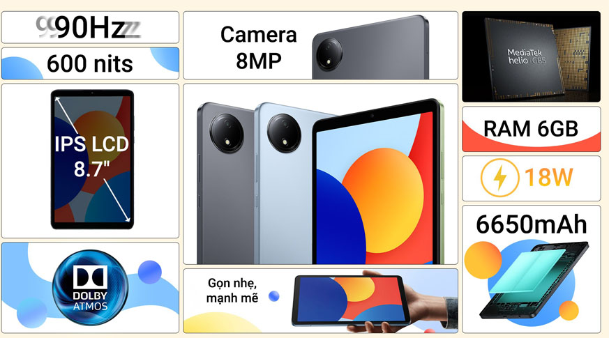 Xiaomi Redmi Pad SE 8.7 inch 4G (6GB | 128GB) Chính Hãng Xiaomi Redmi Pad SE 8.7 inch 4G (6GB | 128GB) Chính Hãng