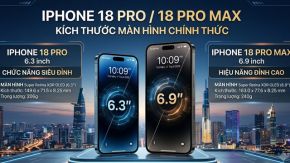 Kích thước iPhone 18 Pro/18Pro Max bao nhiêu inch?