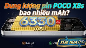 Dung lượng pin POCO X8s: Pin 6.330 mAh, sạc nhanh 100W